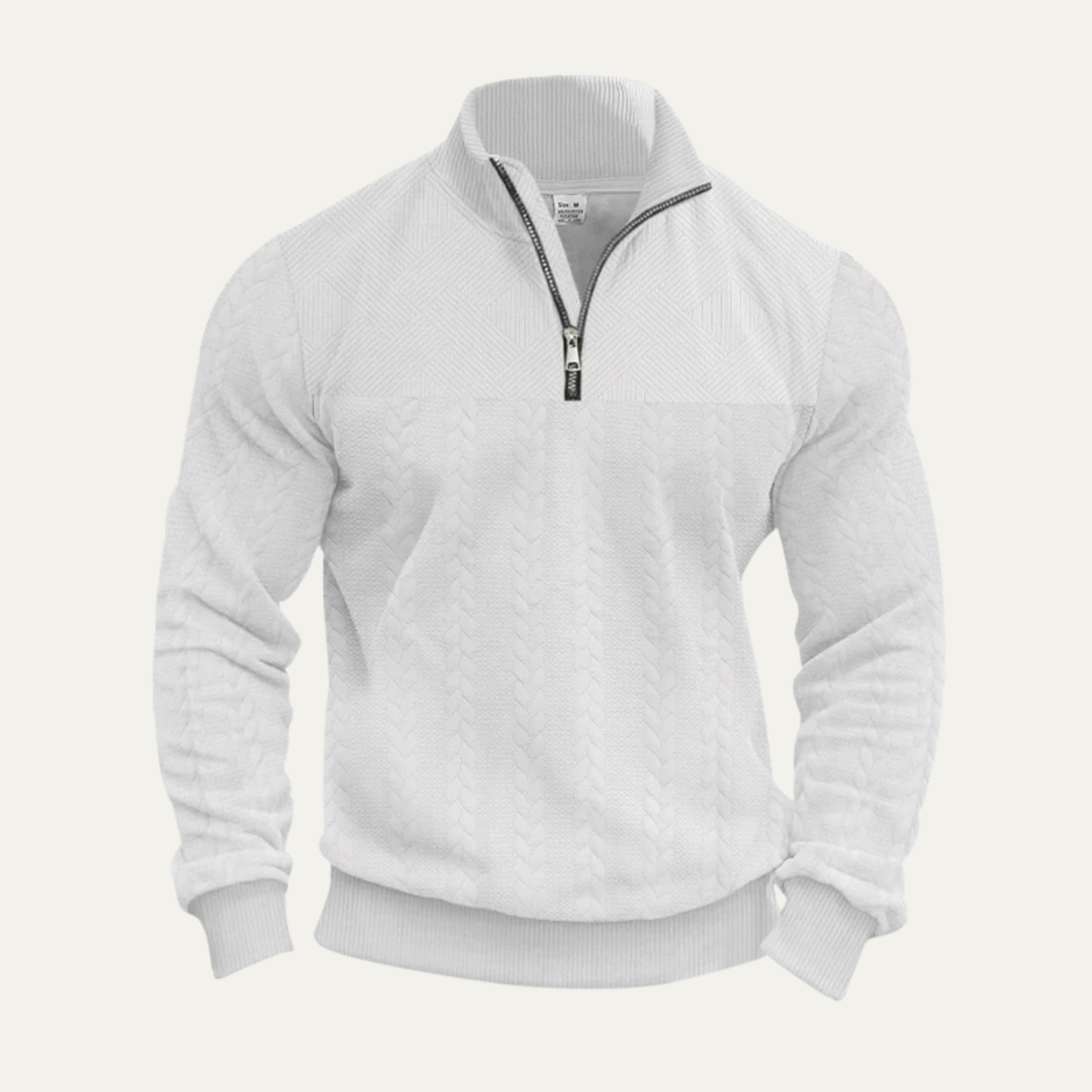 Cozy Mens Cable Knit Half Zip Sweater