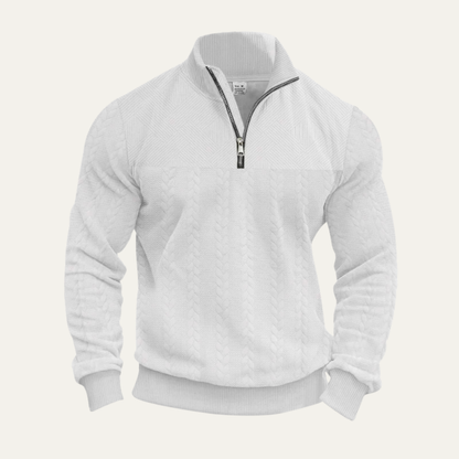 Cozy Mens Cable Knit Half Zip Sweater