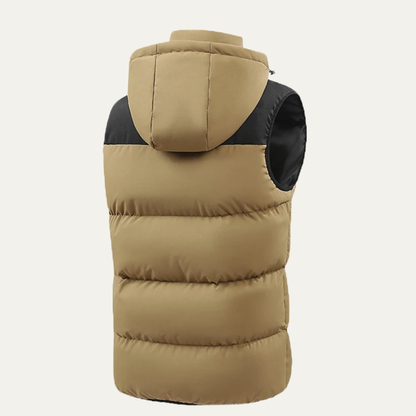 Thermal Mens Insulated Hooded Puffer Vest with Zip Pockets