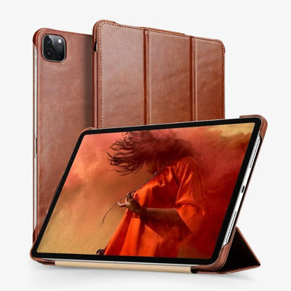 Thin Leather iPad Pro Cover with Foldable Stand Brown - Luxicro