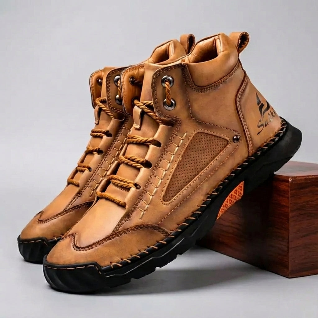Durable Tan Ankle Boots for Men - EasyApparels