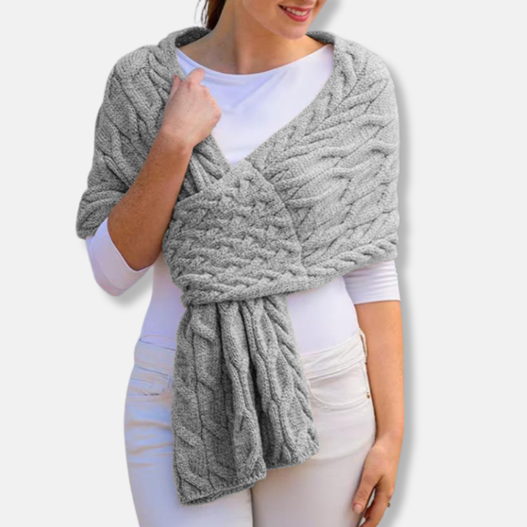 Cozy Women's Wool Cable Knit Scarf