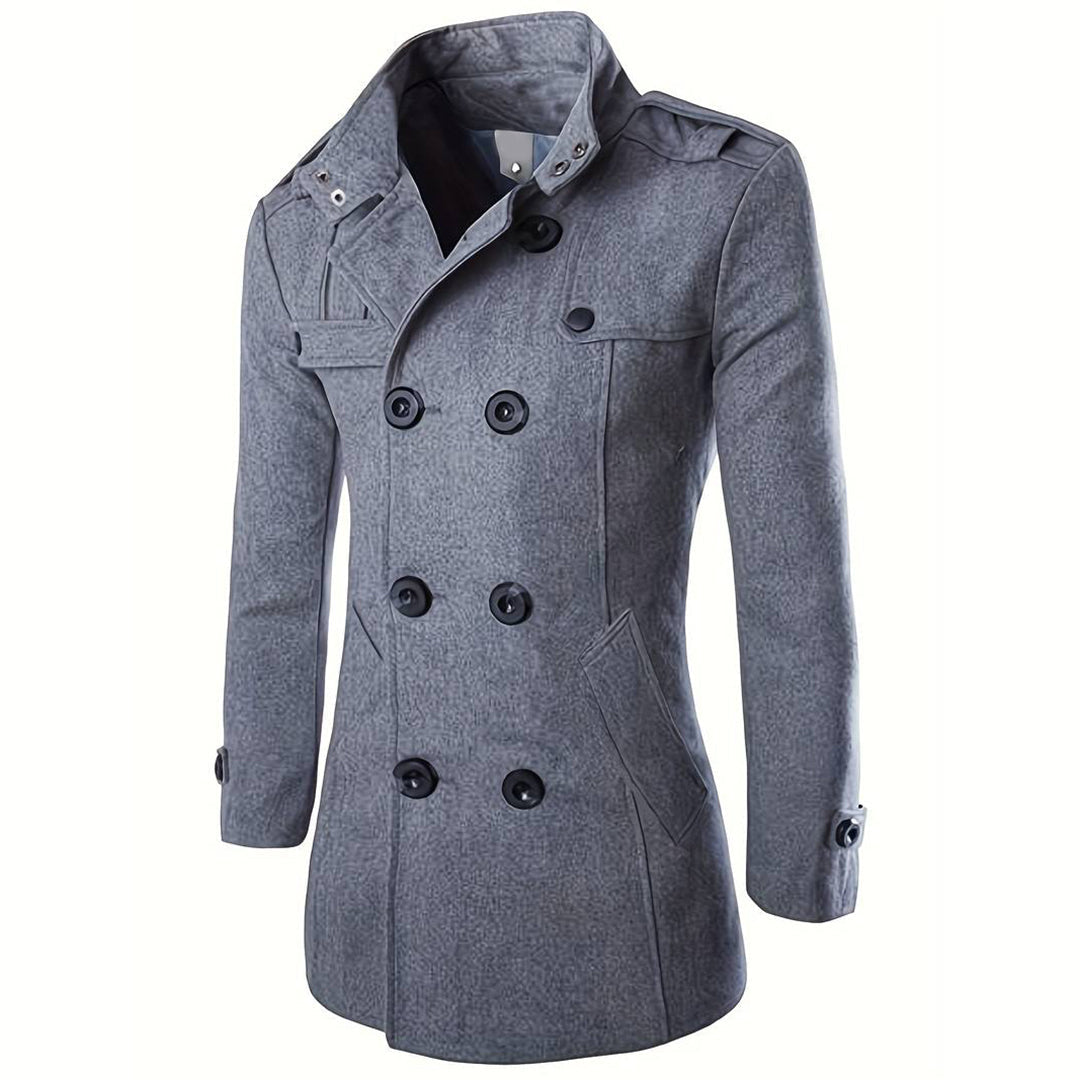 Classic Double Breasted Wool Coat for Men