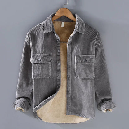 Rugged Corduroy Shirt Jacket for Men