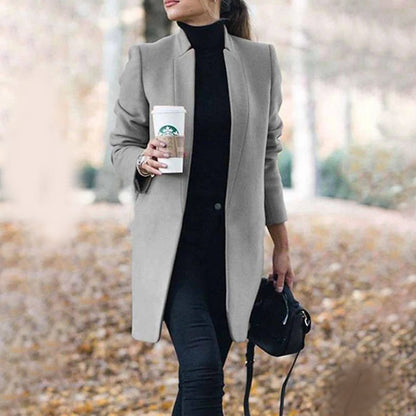 Classic Ladies Long Wool Overcoat