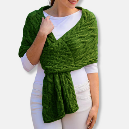 Cozy Women's Wool Cable Knit Scarf