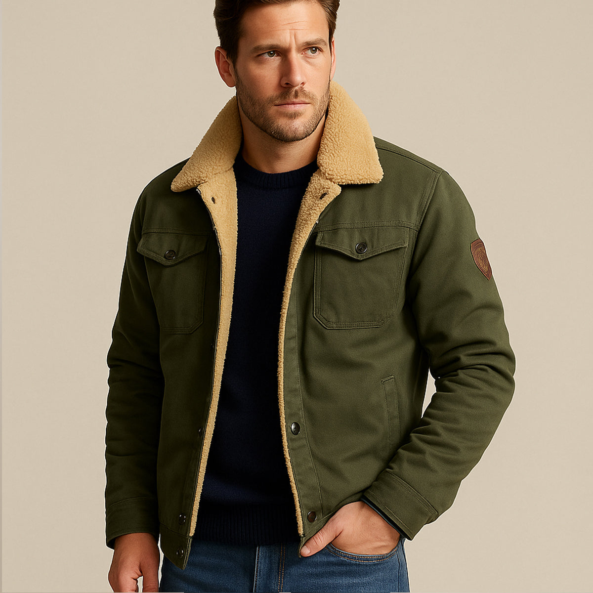 Thermal Insulated Mens Fleece Lined Winter Jacket