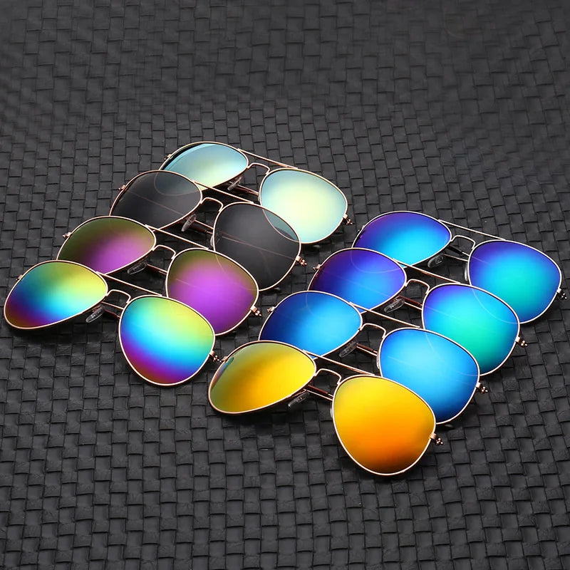 Trendy Pilot Sunglasses for Women - Silver Mirror Shades - Luxicro