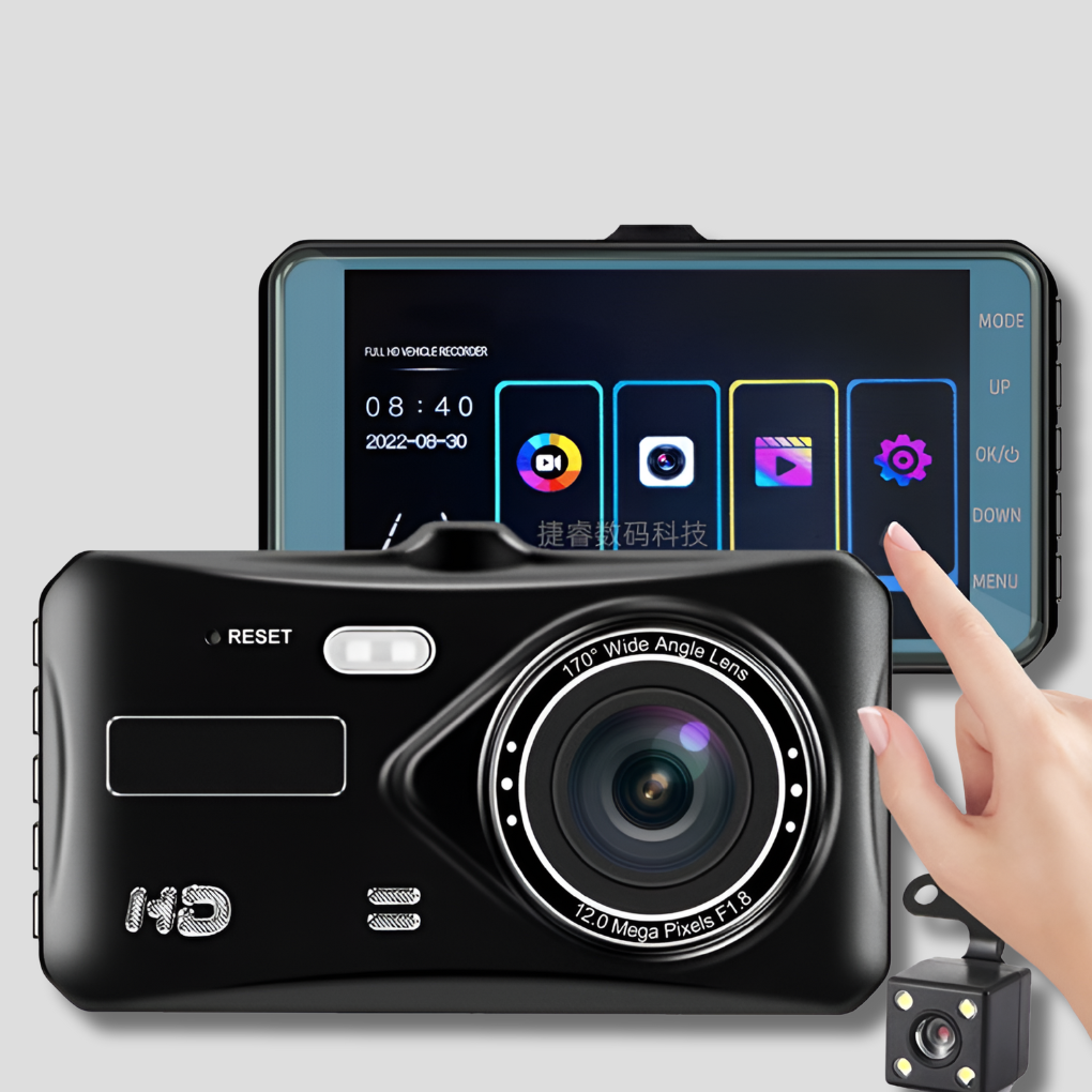 HD Dual Car Dash Cam with Night Vision & Wide Angle - Vossary