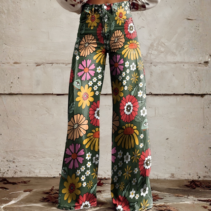 Ladies Comfortable Floral Print Trousers