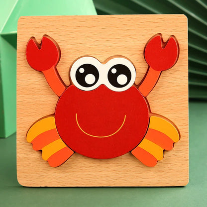 Fun Wooden Animal Jigsaw Puzzle for Children