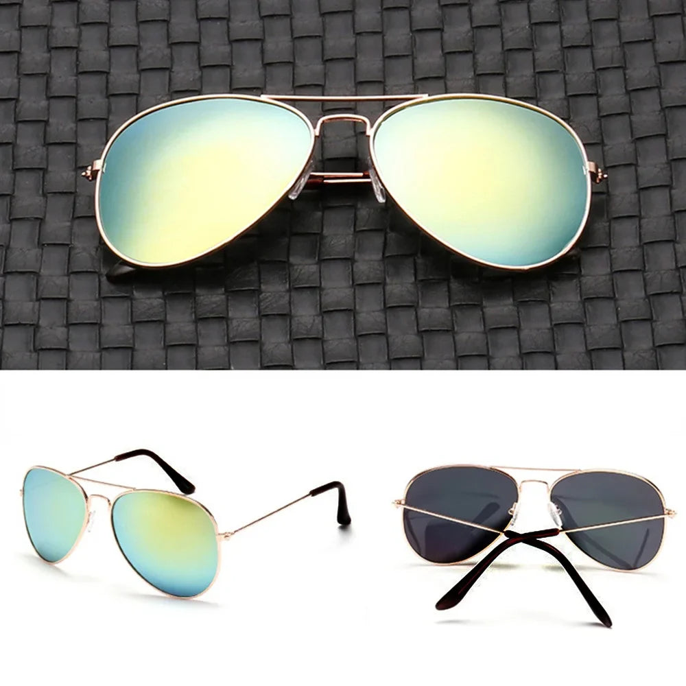 Trendy Pilot Sunglasses for Women - Silver Mirror Shades