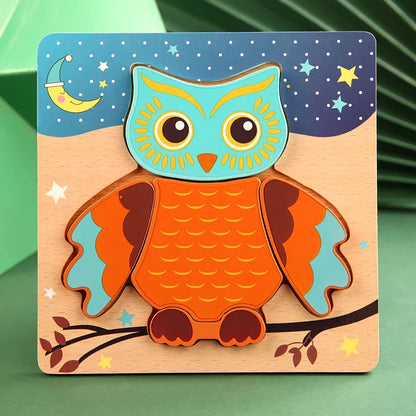 Fun Wooden Animal Jigsaw Puzzle for Children