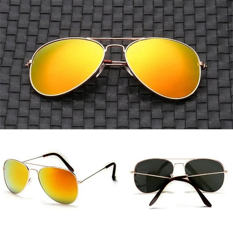 Trendy Pilot Sunglasses for Women - Silver Mirror Shades