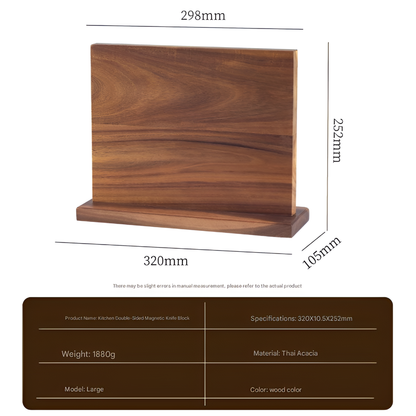 Space Saving Wooden Magnetic Knife Holder Block - Vossary