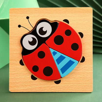 Fun Wooden Animal Jigsaw Puzzle for Children