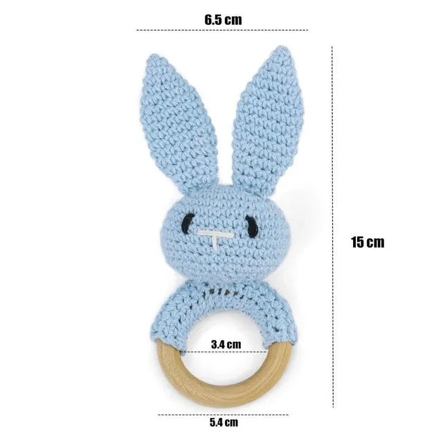 Soft Baby Teether Toy Set with Rattle and Ring