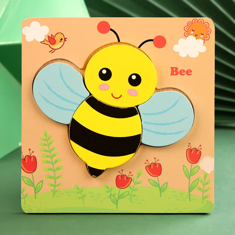 Fun Wooden Animal Jigsaw Puzzle for Children