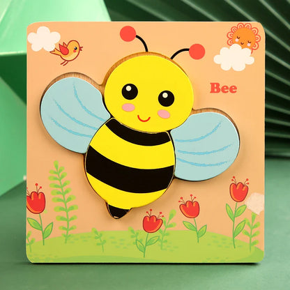 Fun Wooden Animal Jigsaw Puzzle for Children