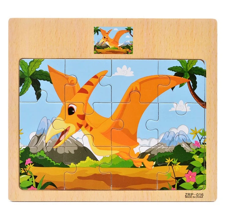 Fun Wood Toy Car Jigsaw Puzzle for Children