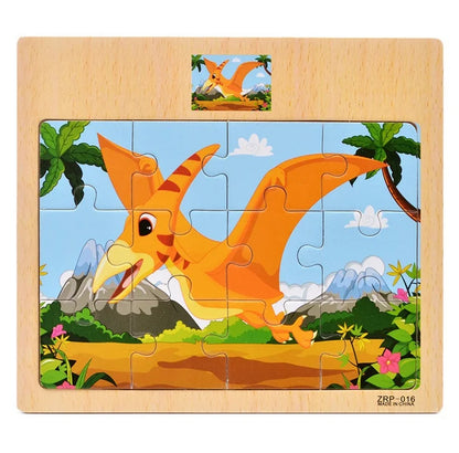 Fun Wood Toy Car Jigsaw Puzzle for Children