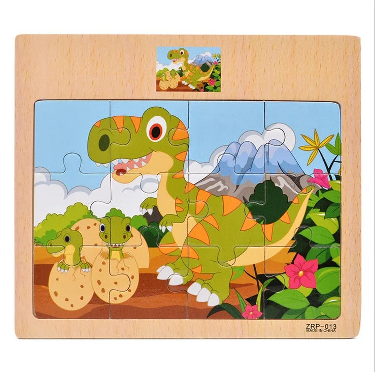 Fun Wood Toy Car Jigsaw Puzzle for Children