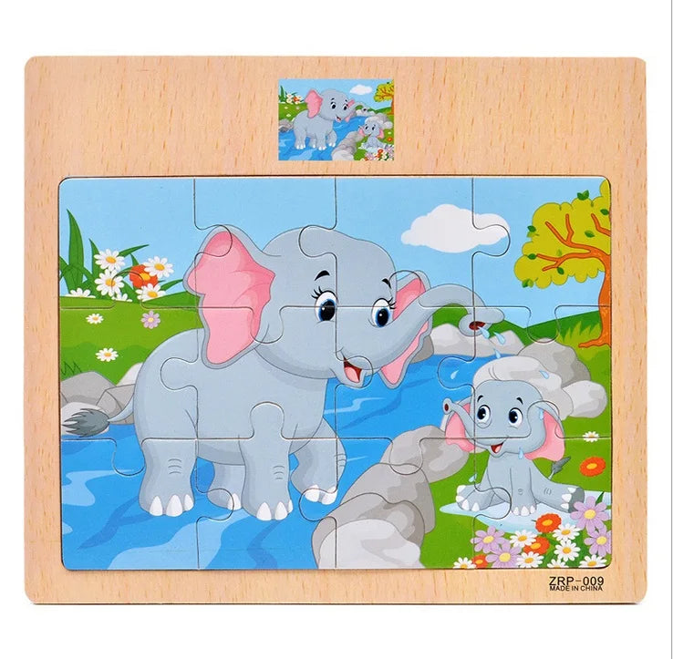 Fun Wood Toy Car Jigsaw Puzzle for Children - Luxicro