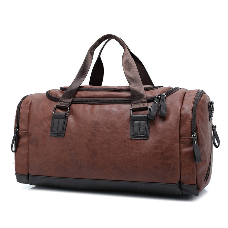 Strong Leather Gym Duffel Bag