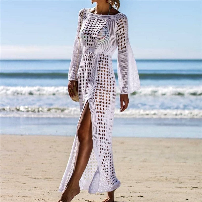 Ladies Lightweight Maxi Dress with Long Sleeves - EasyApparels