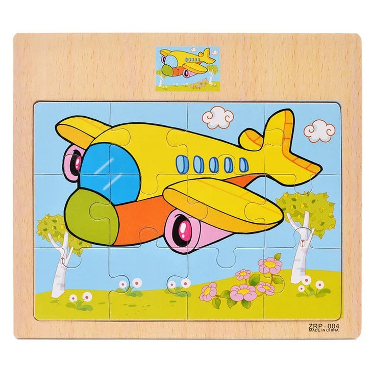 Fun Wood Toy Car Jigsaw Puzzle for Children