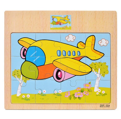 Fun Wood Toy Car Jigsaw Puzzle for Children