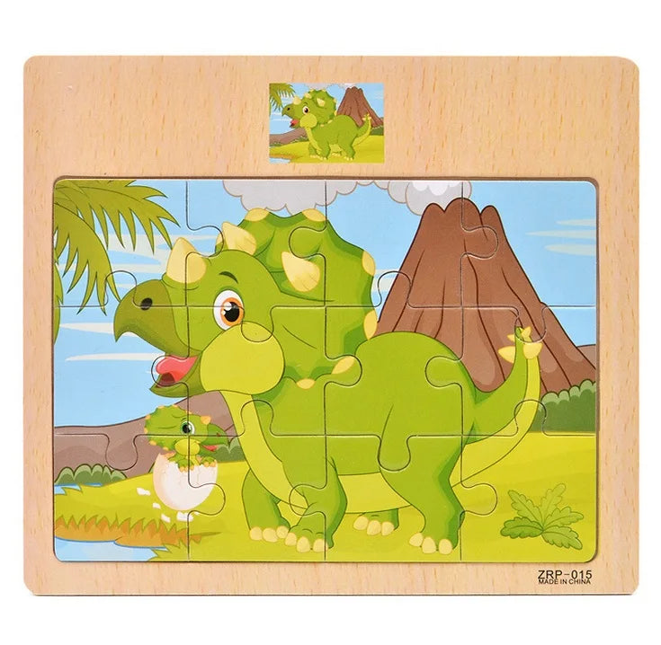 Fun Wood Toy Car Jigsaw Puzzle for Children