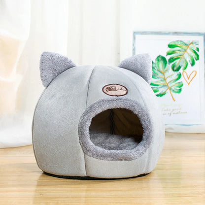 Plush Pet Bed - Warm Hideaway Cat House