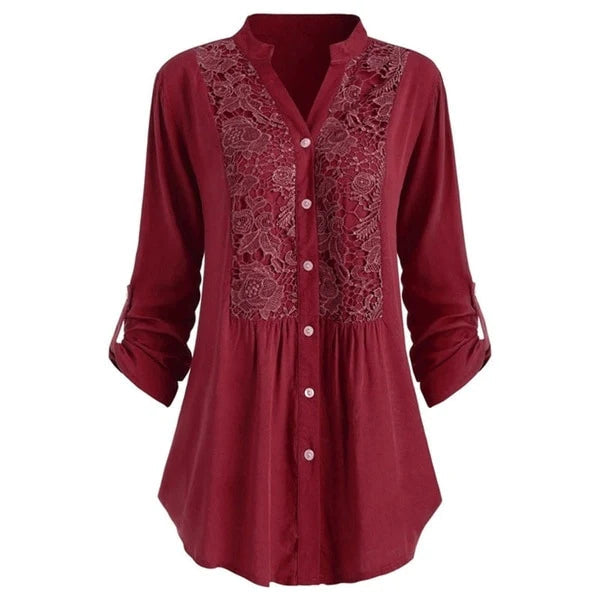 Feminine Ruffle Front Loose Top