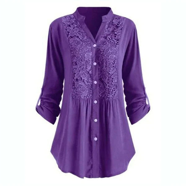 Feminine Ruffle Front Loose Top