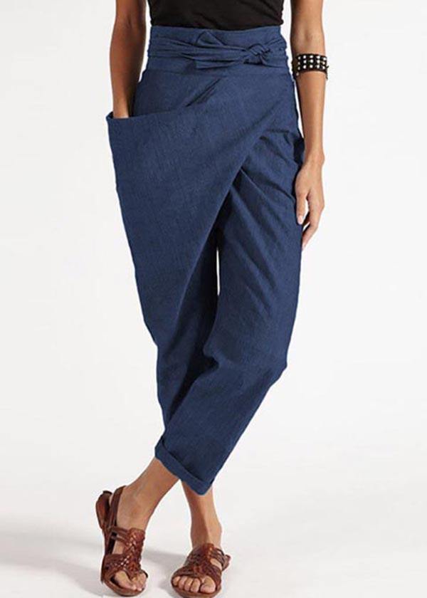 Loose Fit High Waisted Women's Cotton Pants