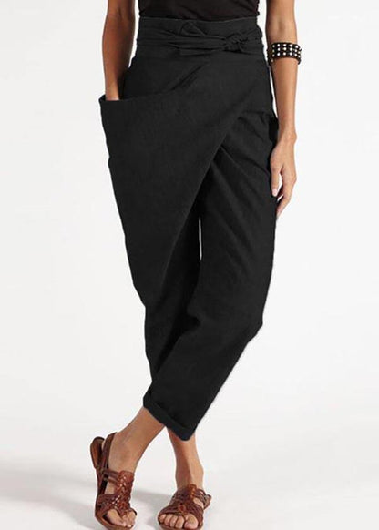Loose Fit High Waisted Women's Cotton Pants