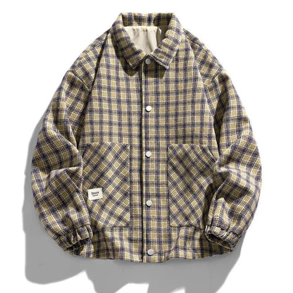 Classic Checked Wool Pea Coat