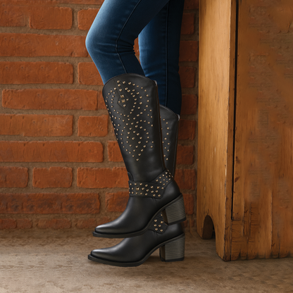 Rugged Cowboy Mid Calf Boots