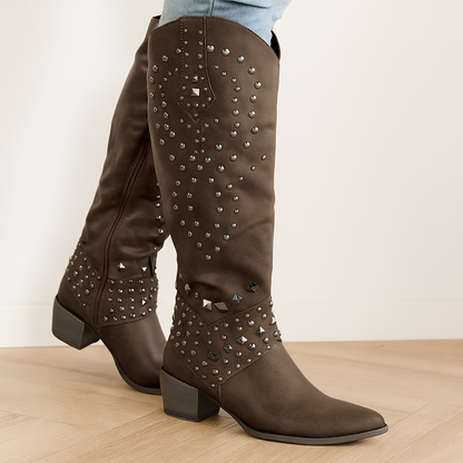 Rugged Cowboy Mid Calf Boots - Vossary