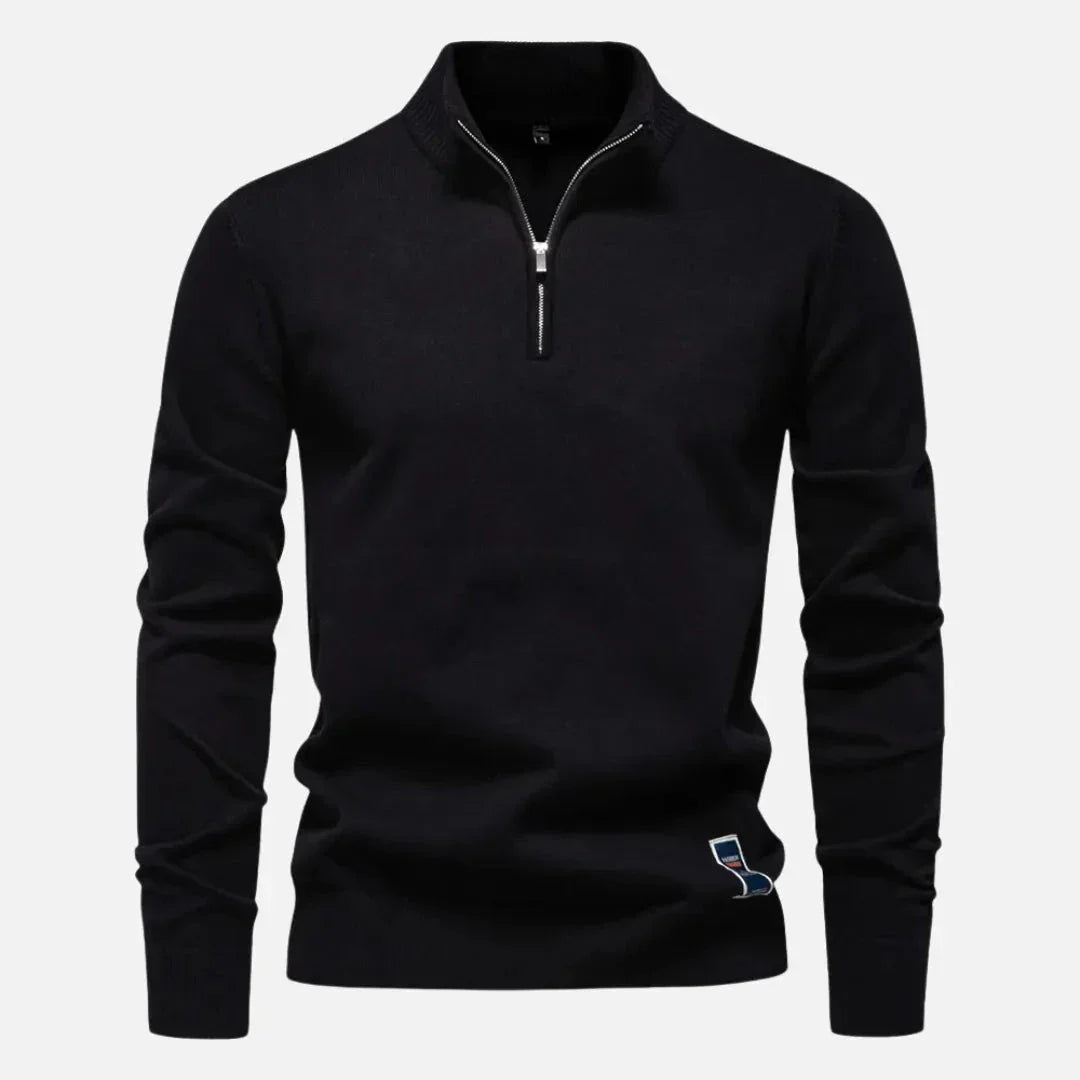 Slim Fit Quarter Zip Knit Sweater