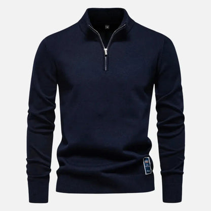 Slim Fit Quarter Zip Knit Sweater