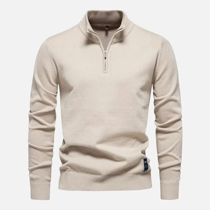 Slim Fit Quarter Zip Knit Sweater