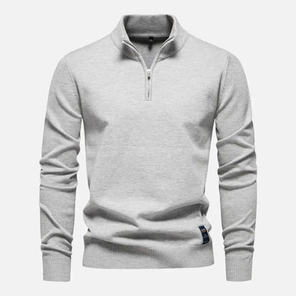 Slim Fit Quarter Zip Knit Sweater