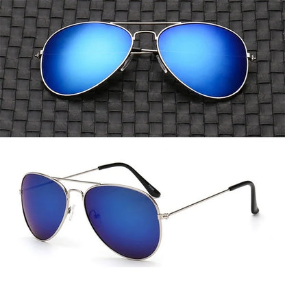 Trendy Pilot Sunglasses for Women - Silver Mirror Shades