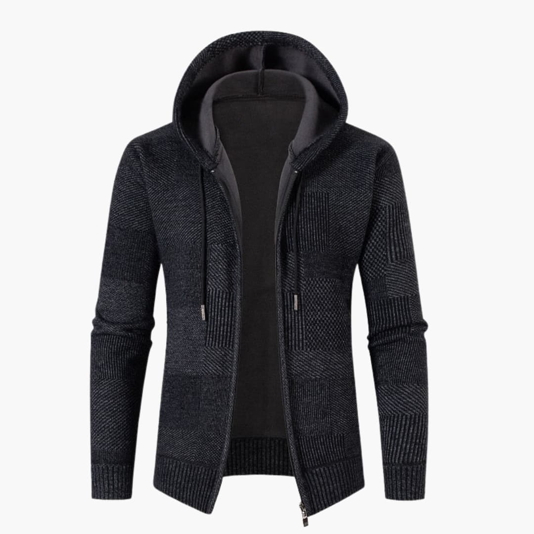 Zip Up Men's Hooded Sweater Jacket - Vossary