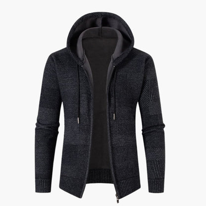 Zip Up Men's Hooded Sweater Jacket - Vossary