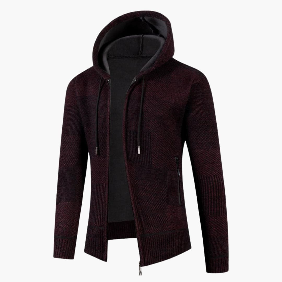 Zip Up Men's Hooded Sweater Jacket