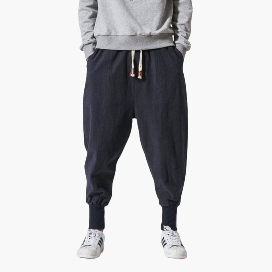 Comfortable Elastic Waist Harem Pants for Men - Vossary