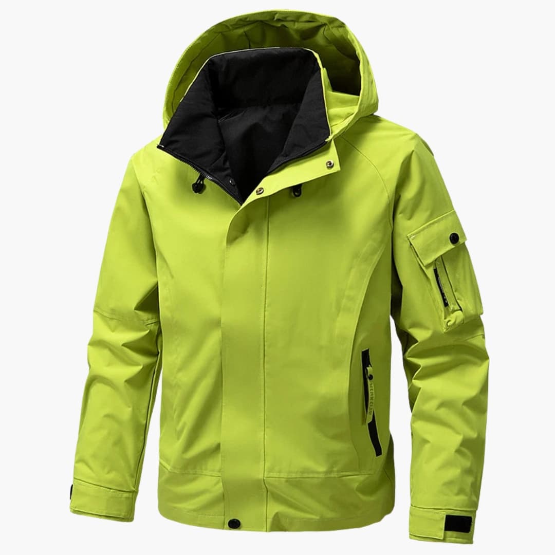 Waterproof Hoodie Jacket with Zip Pockets for Men